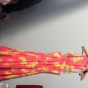 Floral Pink and Yellow Women's Dress